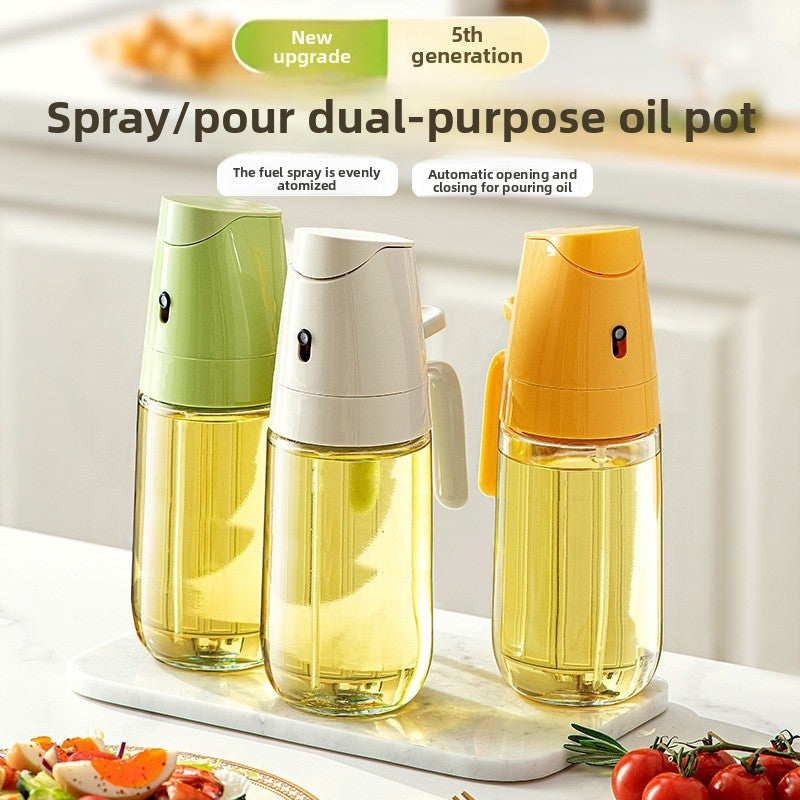 Dual-Function Glass Oil Dispenser Bottle