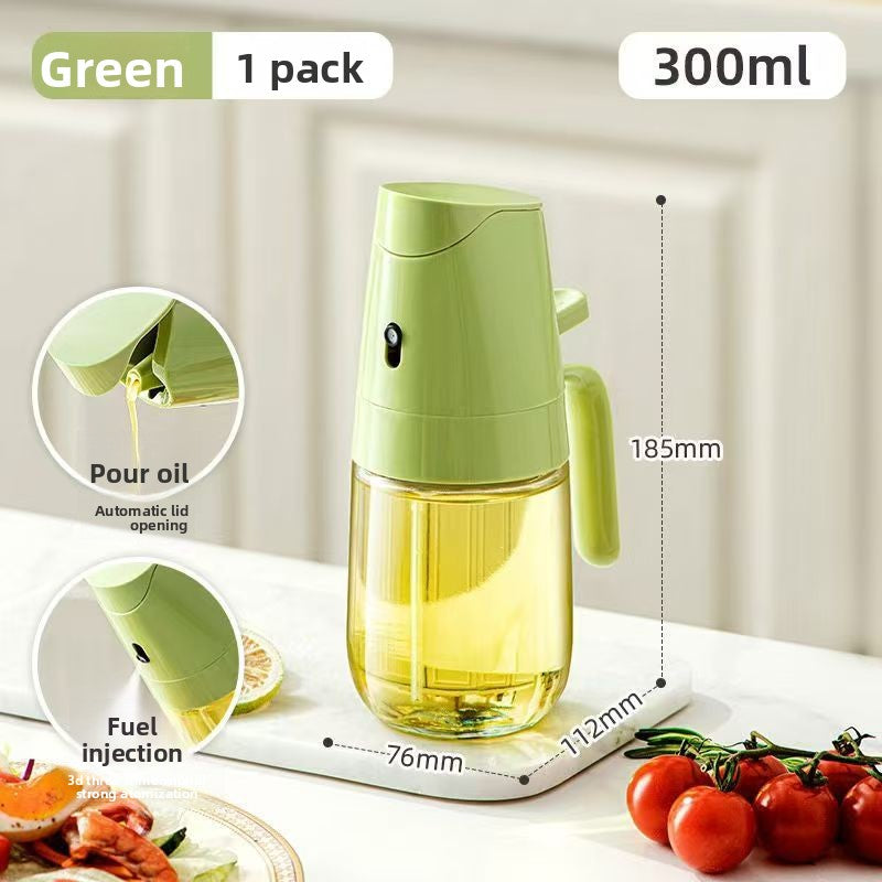 Dual-Function Glass Oil Dispenser Bottle