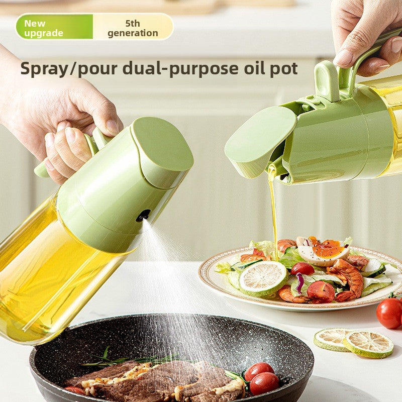 Dual-Function Glass Oil Dispenser Bottle
